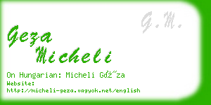 geza micheli business card